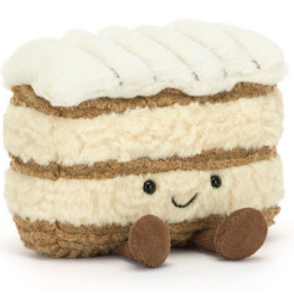 Jellycat Amuseables Milie Mille-Feuille 4.3x4.7x2.4" Soft and Plush NWT Authenti